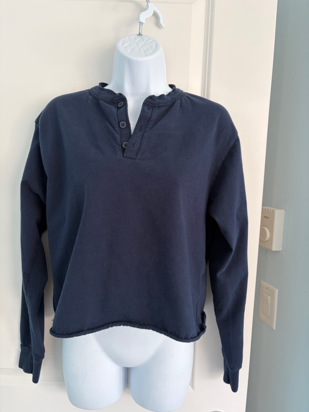 Brandy Melville Navy Henley Pullover